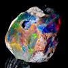 OPAL EMPIRE Ethiopian Opale Nero Grezzo, Opale Fire Grezzo Naturale 20 Ct 20x19 mm 1 Pezzo