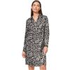Heine Animal Print Abito Camicia Loose Fit Grigio Chiaro/Marrone UK 14 (fm246-7)