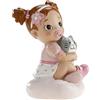 dekora - Figura Decorativa, Decorazioni torta battesimo bimba con gatino, Realizzata in Resina, Altezza 10 cm, Cake topper battesimo dal Design Dettagliato, Addobbi Adatto al Contatto Alimentare