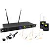 HELVIA RADIOMIC. 2-CH HELVIA VERBA-202 A2 UHF TRUE DIVERSITY 2 TX TASCABILI HEADSET E LAVALIER 626-668MHz