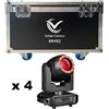 GOLDEN CENTURY MH92 TESTA MOBILE SPOT BEAM 80W + ANELLO RING 12 LED RGB IN BUNDLE 4 IN 1 FLIGHT CASE