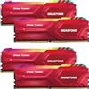 Gigastone 【RGB DDR4 RAM】GIGASTONE Game TURBO 64GB Kit(4x16GB) DDR4 3200MHz PC4-25600 CL 16-18-18-40 Intel XMP 2.0 AMD Ryzen 1.35V UDIMM 288pin Unbuffered Non ECC Ideale Desktop alta prestazione Memoria-Rosso