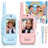 FunGeneTEC Video walkie talkie bambini, 2 PC Walkie Talkies ricaricabili con fotocamera e cambiatore di voce, Lungo Raggio Walkie Talkies giocattoli all'aperto per bambini