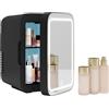 YU YUSING Frigorifero Piccolo da 4L con Specchio LED, Mini Frigo da Camera da Letto Cosmetico con Raffreddamento/Riscaldamento, Frigo Portatile 12 V/220 V, Ufficio, Auto, Campeggio, Nero