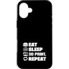 Funny 3D Printing & 3D Printer Maker Spa Custodia per iPhone 16 Plus Eat Sleep Stampa 3D Ripeti Divertente Stampa 3D