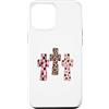 Trendy Grace Designs Custodia per iPhone 12 Pro Max Carino Christian Coquette Croce Rosa Leopard Faith Design