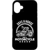 Save Horse Ride Motorcycle Chopper Biker Custodia per iPhone 16 Plus Salvare un cavallo Ride a Motorcycle Club Divertente Biker