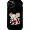 mouse winter candy cane cute animal snow Custodia per iPhone 11 Pro Simpatico topolino con bastoncino di zucchero
