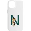 Timowo Studio Custodia per iPhone 14 Giraffa Diploma Lettera N Alfabeto Animale