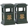 LEMAX CESTINI PORTARIFIUTI - GREEN TRASH CAN, SET OF 2 84386
