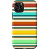 Y2K Retro Aesthetic Stripes Pattern Desi Custodia per iPhone 11 Pro Y2K Stripe Pattern Bordeaux Teal Giallo Retro Estetica