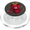 Funny Devil with Halo Outfit Costume da diavolo sorridente per gli amanti di Angel Halo PopSockets PopGrip per MagSafe
