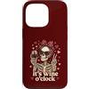 Tipsy Bones Studio Custodia per iPhone 13 Pro Scheletro divertente Wine O'Clock Pretty Red Bow Goth Valentine