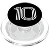 White Jersey Number 10 Shirt Sports Gift Maglietta numero 10 da baseball con stampa posteriore PopSockets PopGrip per MagSafe