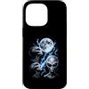 UFO Moon Society Custodia per iPhone 14 Pro Max Alien UFO Greys Full Moon Storm Space Design monocromatico