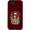 Tipsy Bones Studio Custodia per iPhone SE (2020) / 7/8 Scheletro divertente Wine O'Clock Pretty Red Bow Goth Valentine