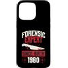 True Crime Merch for Investigative Crime Custodia per iPhone 15 Pro Max Esperto forense dalla nascita 1980 Compleanno a tema crimine vero