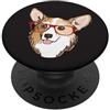 Cute Girls Corgi Dog Mom Gifts & Phone A Womens Mens Red Glasses Corgeek Welsh Pembroke Corgi Lover PopSockets PopGrip Adesivo