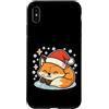 fox winter santa hat sleeping snow winte Custodia per iPhone XS Max Inverno volpe addormentata con cappello