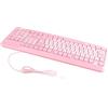 Naroote Tastiera Cablata USB Ultrasottile Simpatico Cartone Animato per Computer Portatile da Ufficio in Casa, Tastiera QWERTY Impermeabile Silenziosa e Durevole con Layout Inglese Rosa a 104 Tasti