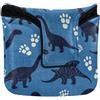 SyXIOP Blue Dino Footprint Seamless Pattern Putter Head Cover per Mallet con Chiusura Magnetica Putter Copritesta per Mallet Square PU Pelle