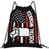 Generic Zaino con Coulisse Postal Worker Mail Drawstring Backpack Impermeabile Borsa con Coulisse Resistente Sacca da Palestra per Viaggi Scuola Spiaggia