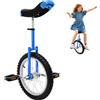 LKHDONG Monociclo unisex da 16 pollici, monociclo con manici, ruota per allenamento di equilibrio, altezza regolabile 71-81 cm (nero)
