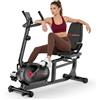 GartistGo Cyclette da Seduti per Casa, Cyclette Orizzontale Magnetica con Schienale Ergonomico, 16 Livelli di Resistenza, Display LCD, Ideale per Cardio e Recupero, 150KG