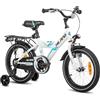 HH HILAND HILAND Bicicletta per Bambini 18 Pollici per Ragazzo e Ragazza 4 5 6 7 8 Anni, Bici con Sedile Posteriore/Portapacchi, Freno a Mano e Contropedale, Nero
