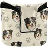 SyXIOP Australian Shepherd Dog Paw Seamless Pattern Golf Putter Cover Mallet Magnetic Snap Putter Headcovers per la maggior parte delle marche PU Leather