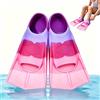 MOFXWHE Pinne da nuoto per bambini, 100% silicone, pinne corte per bambini, pinne da snorkeling in silicone, pinne corte per allenamento, allenamento in acqua aperta (A, XXS)