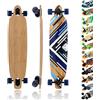 MAXOfit® Deluxe Longboard Charisma Blue No. 02, Drop Through, Nove Strati di Acero Canadese di pregio per 106,5 cm, Cuscinetti ABEC 11