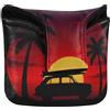 SyXIOP Sunset Car Black Golf Putter Mallet Head Cover Chiusura Magnetica Putter Copertura per Mallet e Quadrato Impermeabile PU Pelle