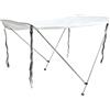 JINGSHIQIAOPL Tendalino Barca 2 Archi, Oxford 600D Idrorepellente, Telaio Alluminio con Giunti Inox, Pieghevole, Parasole per Pesca, Pontoni e Gommoni, 140 x 100 x 115 cm, Bianco