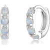 Candyfancy Orecchini a cerchio da donna in argento Sterling 925 con opale naturale, un regalo senza tempo della bellezza della natura, 10MM-green opal