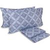 hermet Laura Biagiotti, Set Lenzuola Matrimoniali Cotone, Completo Letto, 100% Cotone, Lenzuolo Sopra, Lenzuolo Con Angoli, Coppia Federe, Fantasia Geometrica Alcamar Avio