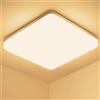 OUILA Plafoniera LED Soffitto Quadrata 20W, Lampada da Soffitto Moderno 3000K 2000LM Plafoniera Bagno IP44 Impermeabile Lampadario LED Luce Soffitto per Ufficio, Camera da Letto, Cucina, Soggiorno, Balcone