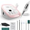 JCMaster JCM-302P, fresatrice professionale per unghie, fresatura unghie fino a 35.000 giri/min, lima elettrica con pedale per unghie in gel e acriliche, fresatrice elettrica per saloni di bellezza e uso domestico, 6 punte incluse, comando touch, nero
