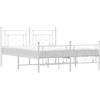 vidaXL Struttura letto con testiera e pediera in metallo bianco 150x200 cm