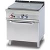 LOTUS Cucina professionale a gas con forno elettrico ventilato porta a vetro - Tuttapiastra - cm 80 x 70,5 x 90 h