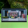 Espositore per modellini di auto in lega con scena di parcheggio in miniatura in