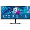 Philips E Line 346E2CUAE/00 Monitor PC 86,4 cm (34") 3440 x 1440 Pixel Wide Quad HD+ LCD Nero, Monitor LED - 346E2CUAE/00
