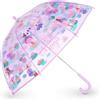 Legami - Ombrello per Bambini Dancin' In The Rain, Tema Fairy, Struttura Antivento, Apertura manuale, Chiusura in Tessuto con Spazio per Nome, Impugnatura a Gancio, 73x65 cm