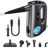 Olvy Pulitore a vapore manuale 1200 W Pentola portatile ad alta pressione con 3 livelli di vapore e set di accessori da 10 pezzi, serbatoio da 380 ml, per piastrelle di casa, mobili cucina e bagno