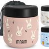mnam Porta Pappa Termico Neonati 400ml - Termos Pappa - Contenitore Termico per Alimenti Caldi Pasta - Thermo Cibo Bambini - Svezzamento Portapappa Neonato - Food Thermy (Flaskbuny)