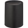 WENKO Pattumiera a ribalta Atri, portarifiuti per cosmetici da 6 l con coperchio, secchio interno in plastica di qualità, supporto integrato per sacchetto invisibile, (L/PxA): Ø 21x25,5cm, nero