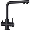 SCHOCK | Miscelatore Vitus Tre Vie per Acqua Filtrata con Canna Interna Separata e Doccetta Estraibile, Colore Nero, h309mm