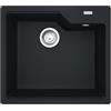 FRANKE Lavello URBAN UBG 610-56 in nero opaco con comando eccentrico, manopola in acciaio inox/dimensioni di taglio 540 x 480 mm R15/lavello in granito