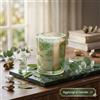 Candela Profumata Hervit Creation Botanic Verde - Fragranza Oud, 70g in Vetro