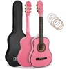 3rd Avenue Pacchetto Per Principianti Con Corde In Nylon Spagnole Per Chitarra Classica Da 1/4 Di Misura - 6 Mesi Di Lezioni Gratuite, Borsa, Corde - Rosa